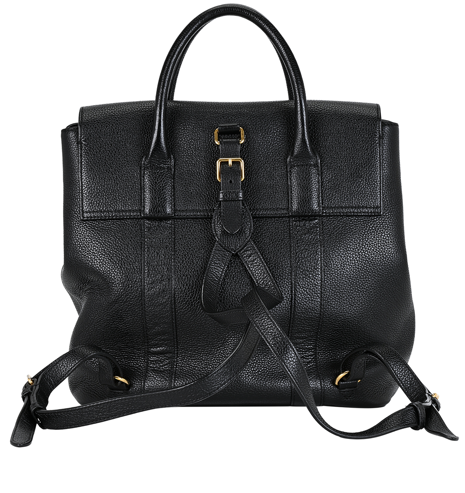 Bayswater Backpack, &pound;380, Handbags, Black, Leather, Back view